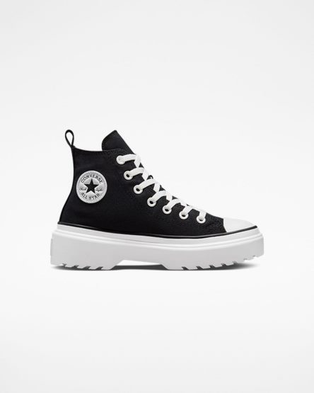 Pantofi Platforma Fete Converse Chuck Taylor All Star Lugged Lift Panza Inalti Negrii Albi | RO E13PWI428